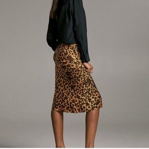 Aritzia Babaton Leopard Midi Slip Skirt Size 2